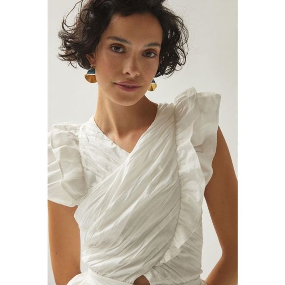 Anthropologie X Love the Lable Ruffled Halter Mini Dress Size S - Picture 3 of 9